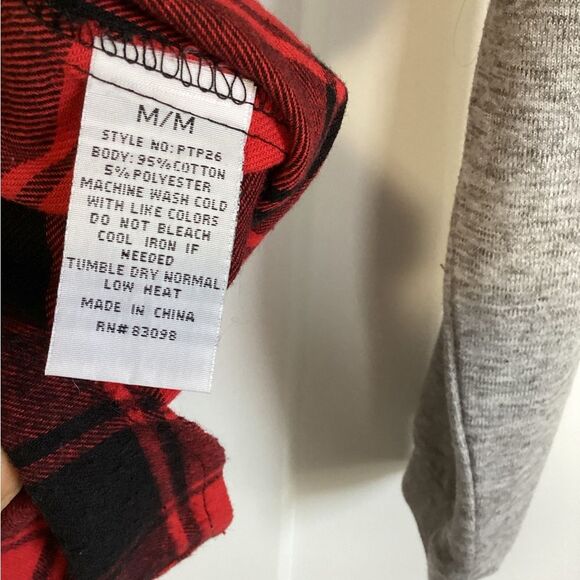 CI SONO SIZE MEDIUM RED BLACK BUFFALO PLAID HOODED SHACKET SHIRT JACKET - Picture 7 of 7
